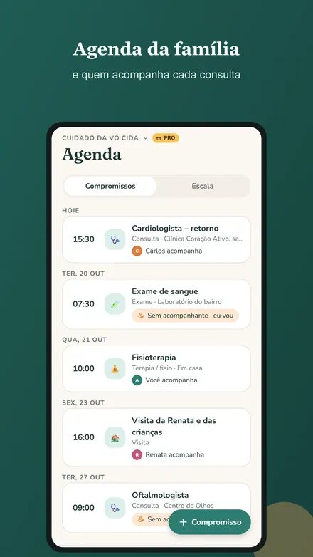 Tela 2 do Cuidar Juntos