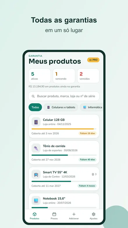 Tela do Garantia