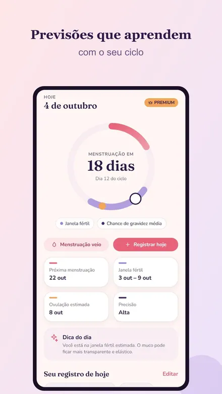 Tela do Luna Cycle